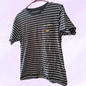 SPRZ NY striped short sleeve top crop cropped in black and white size small.